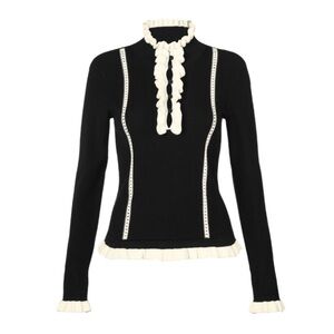 Cabi Adorn Pullover Sweater #4103 Black and White Medium Used